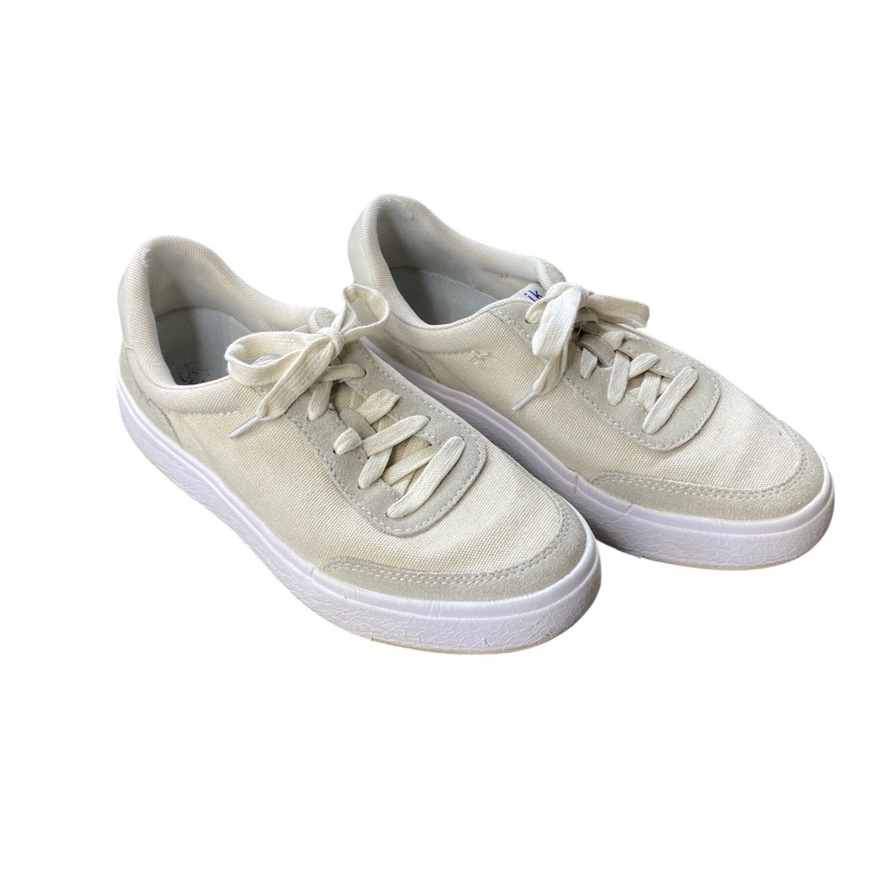 Kizik Irvine Cream Canvas Hands Free Sneakers Mens 6.5 Womens 8 G2FC DPRABW01-1D